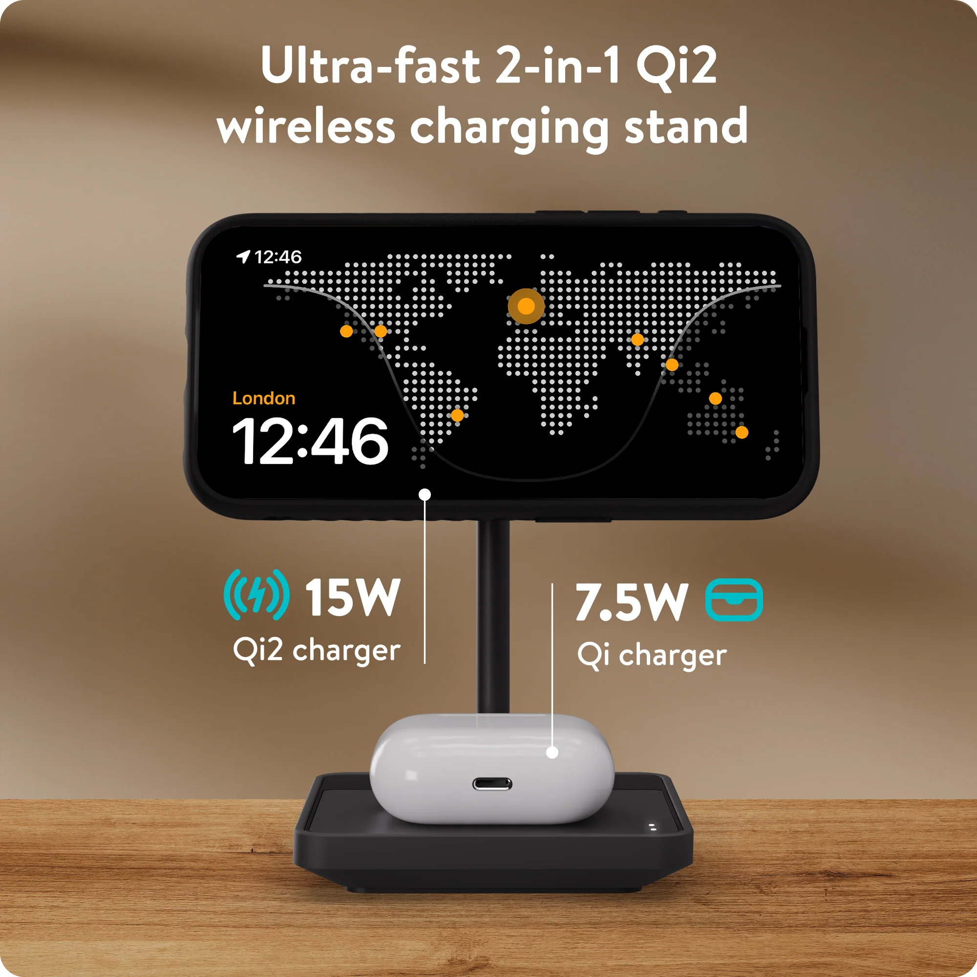 Wireless Charging Stand - Matte Black - Image 13