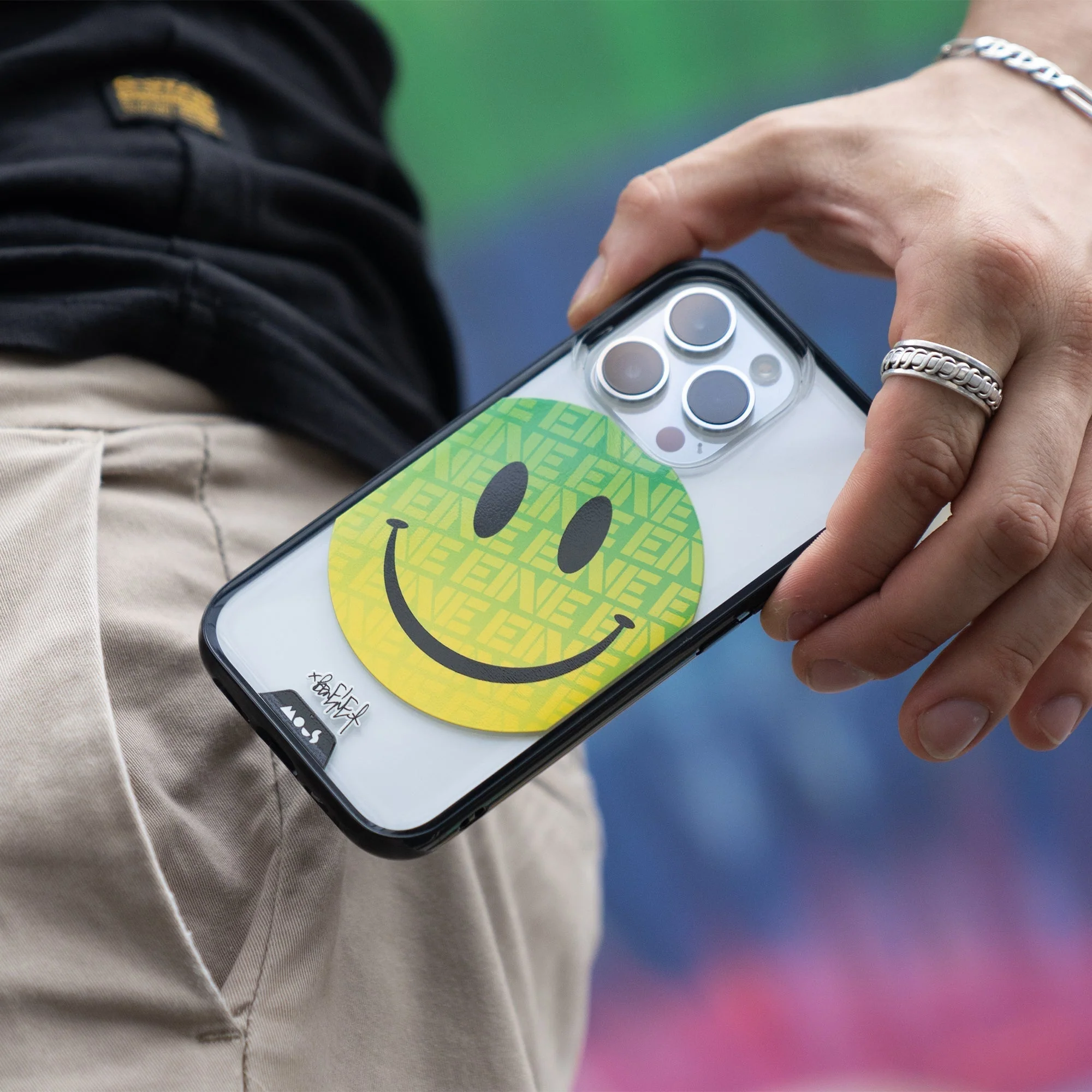 Green Smiley Protective Phone Case - Ben Eine - Image 24