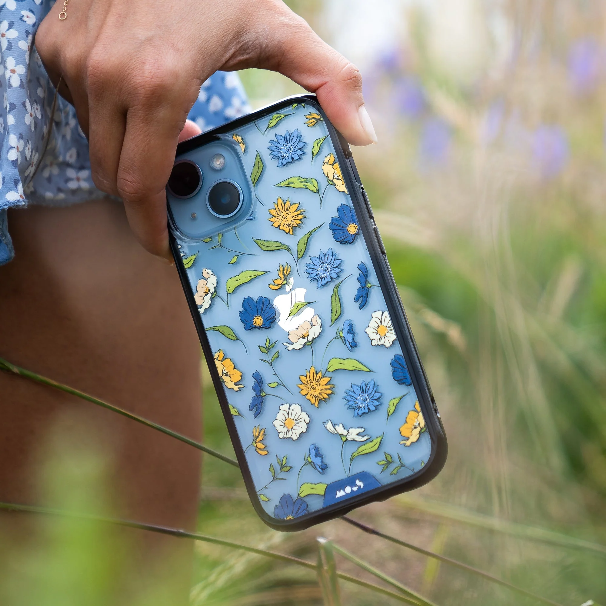 Floral Blue Protective Phone Case - Flowers - Image 13