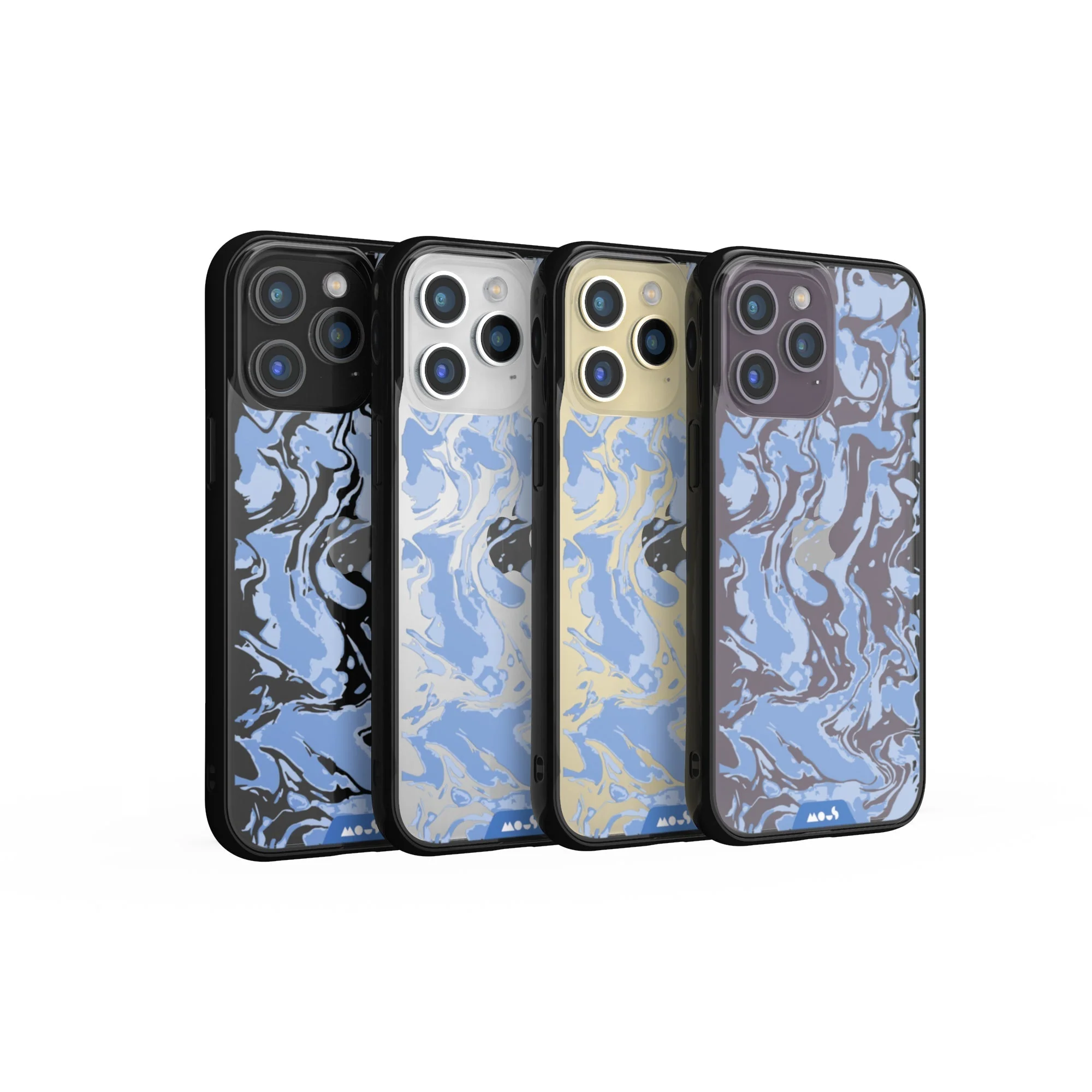 Sky Blue Protective Phone Case - Marbled - Image 30