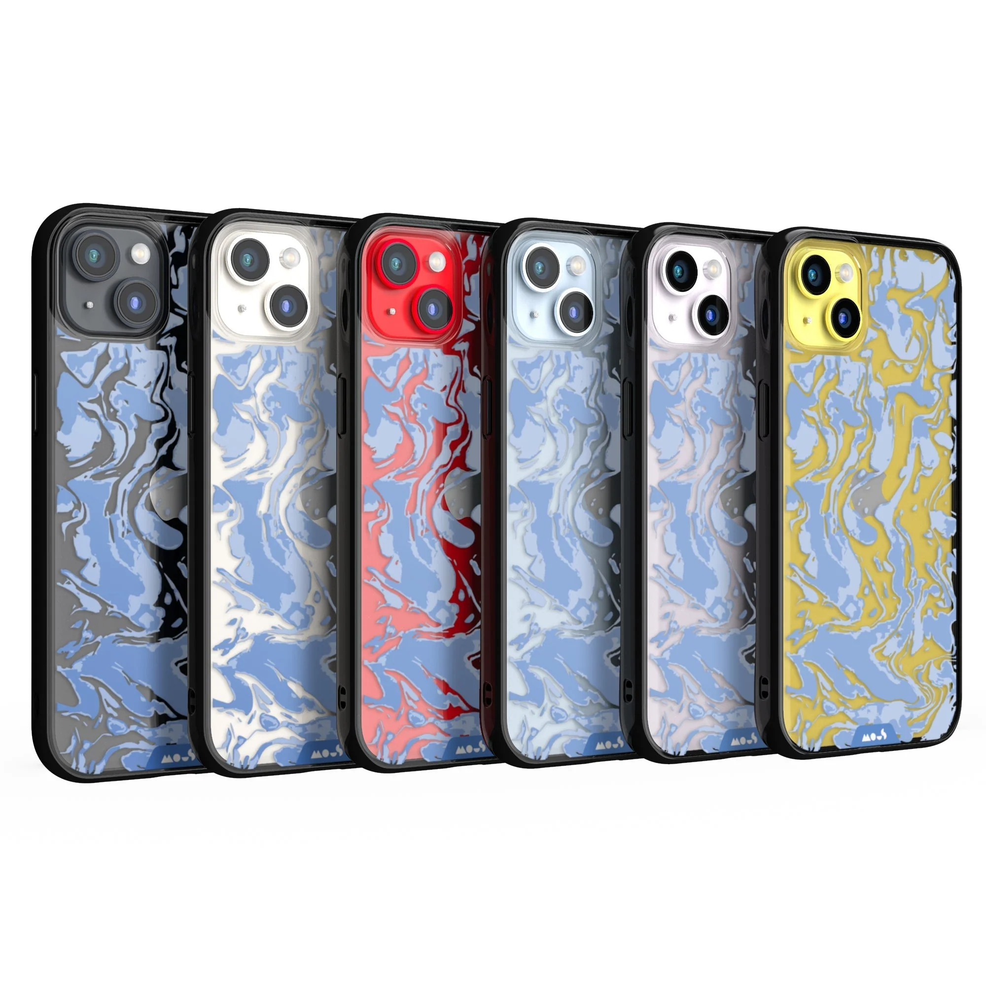 Sky Blue Protective Phone Case - Marbled - Image 31