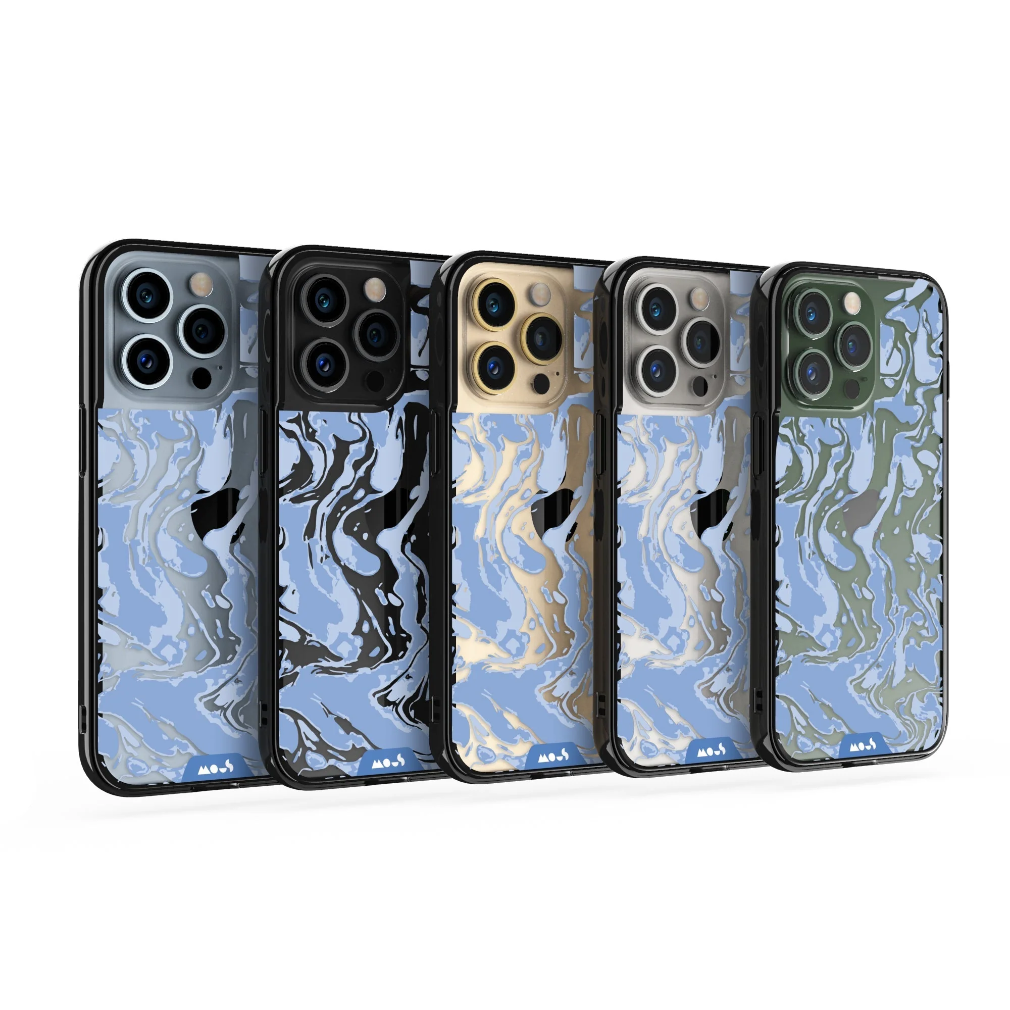 Sky Blue Protective Phone Case - Marbled - Image 32