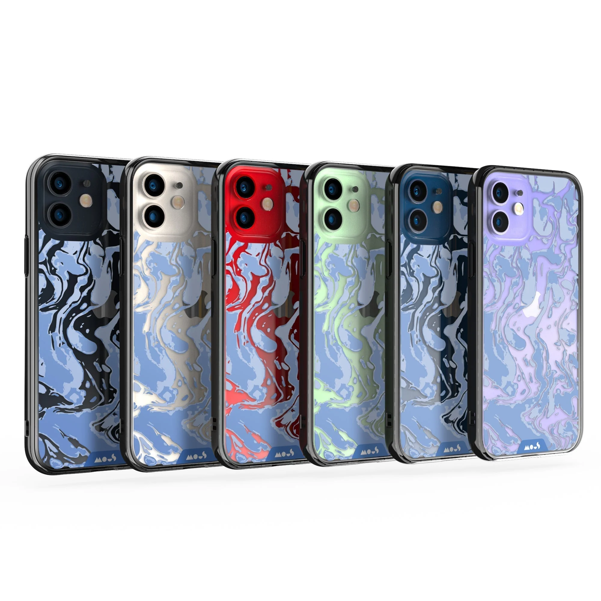 Sky Blue Protective Phone Case - Marbled - Image 35