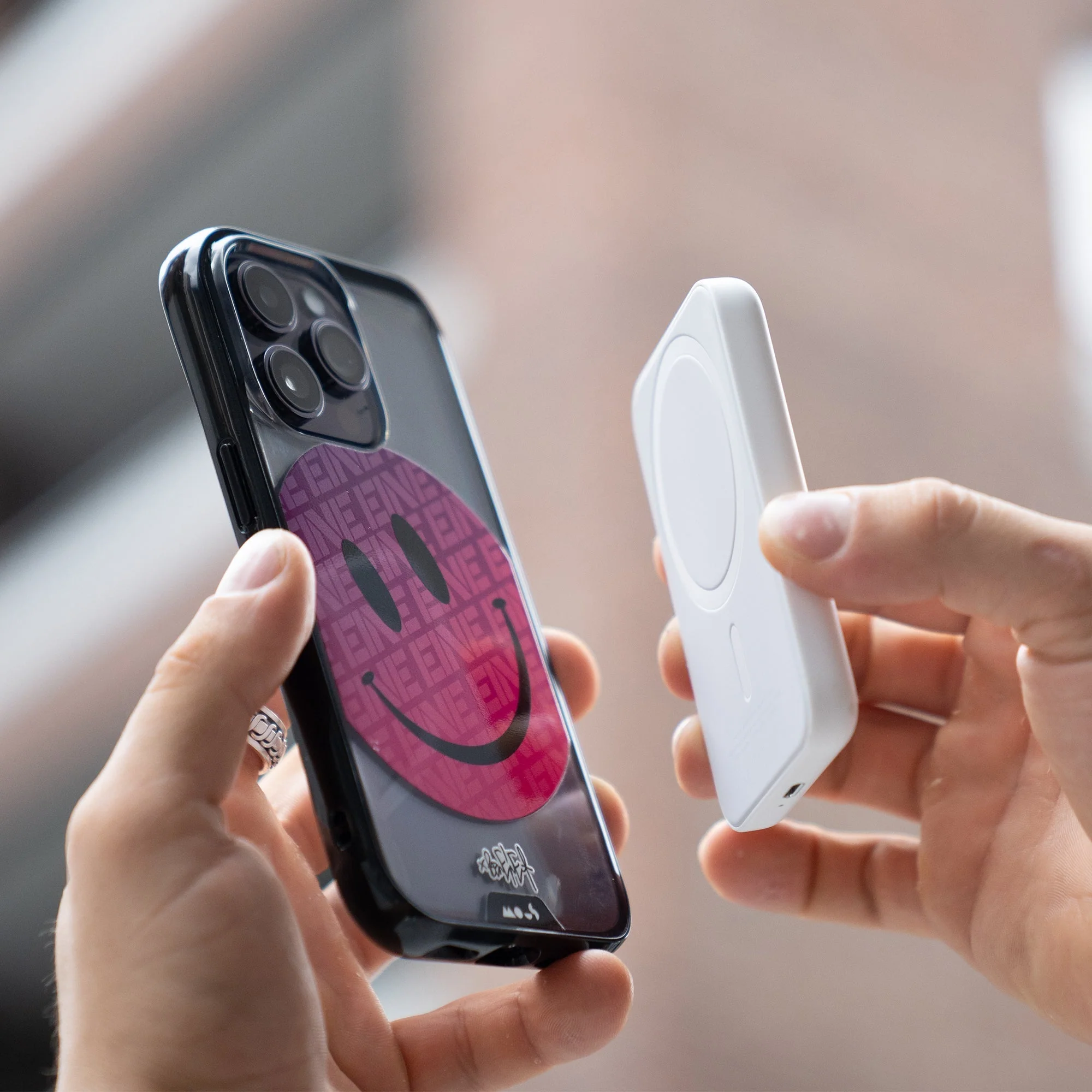 Pink Smiley Protective Phone Case - Ben Eine MagSafe - Image 11