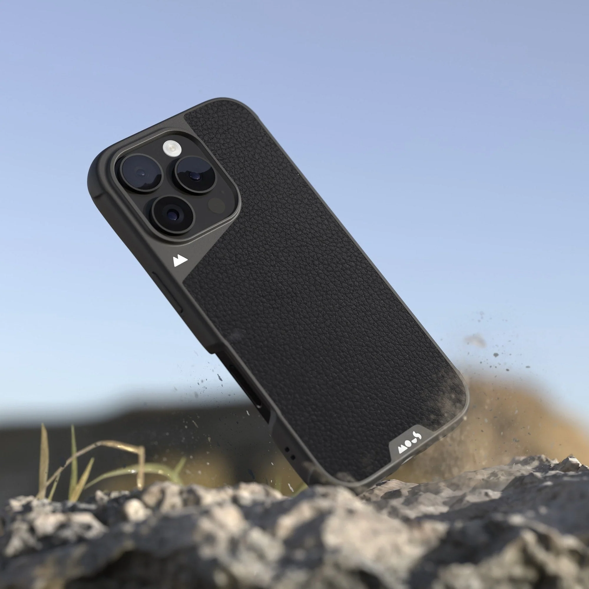 Black Leather Protective Phone Case - Limitless - Image 3