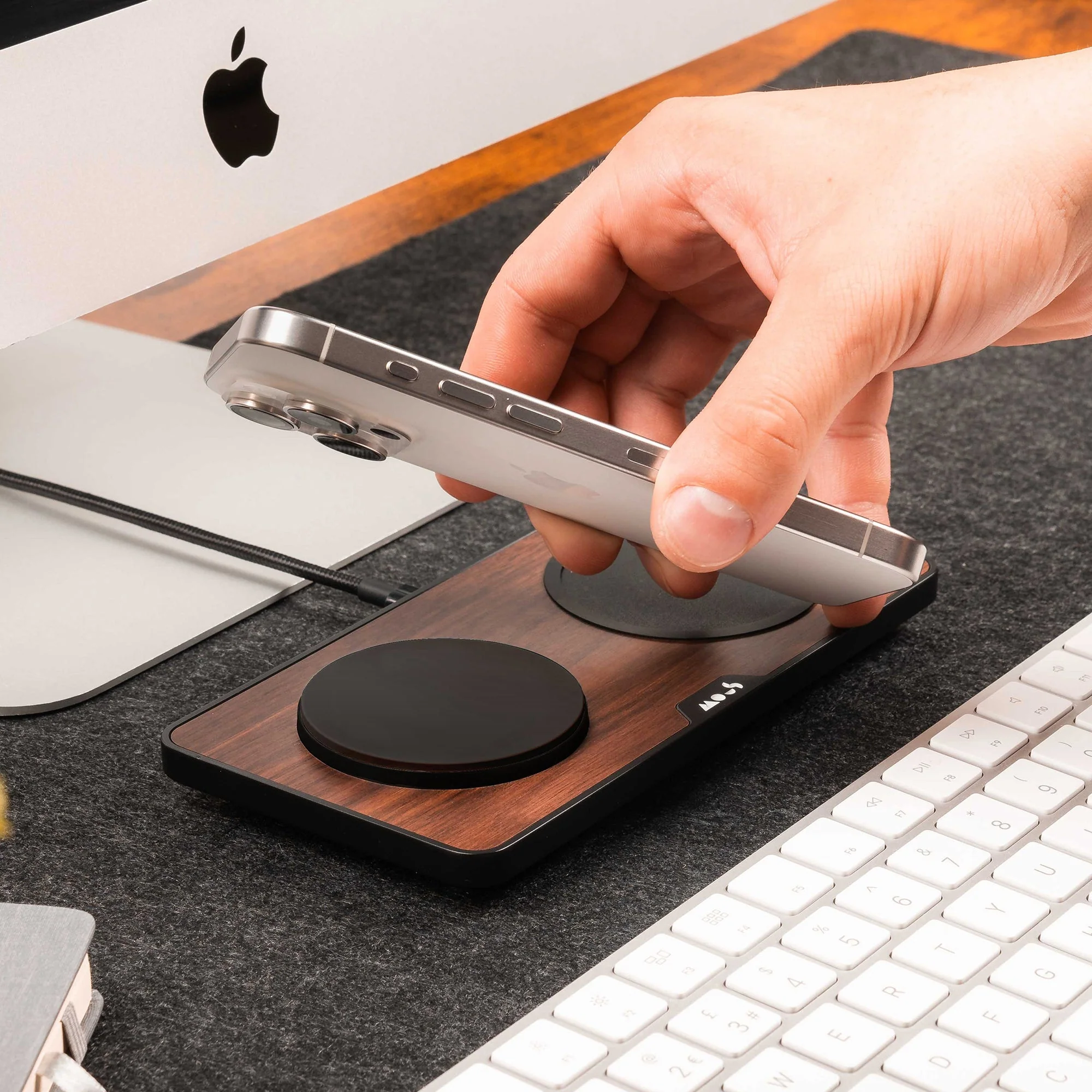 Walnut Wireless Charging Station - Image 3